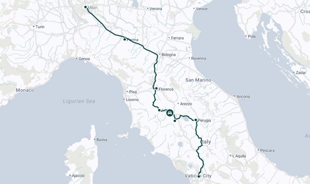 itinéraire road trip Italie