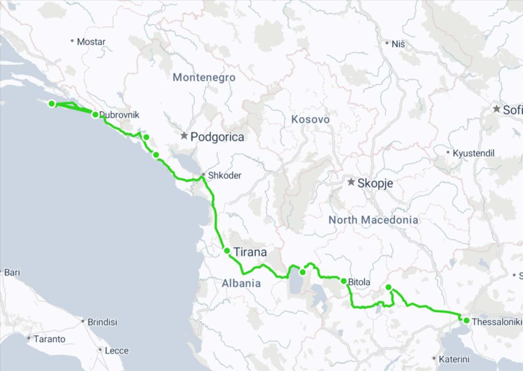 Itinéraire de 5 jours de Dubrovnik à Thessalonique